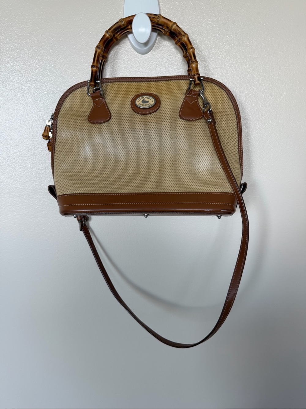 DOONEY & BOURKE Vintage Handbag Shoulder bag with Bamboo Handles - Picture 5 of 14